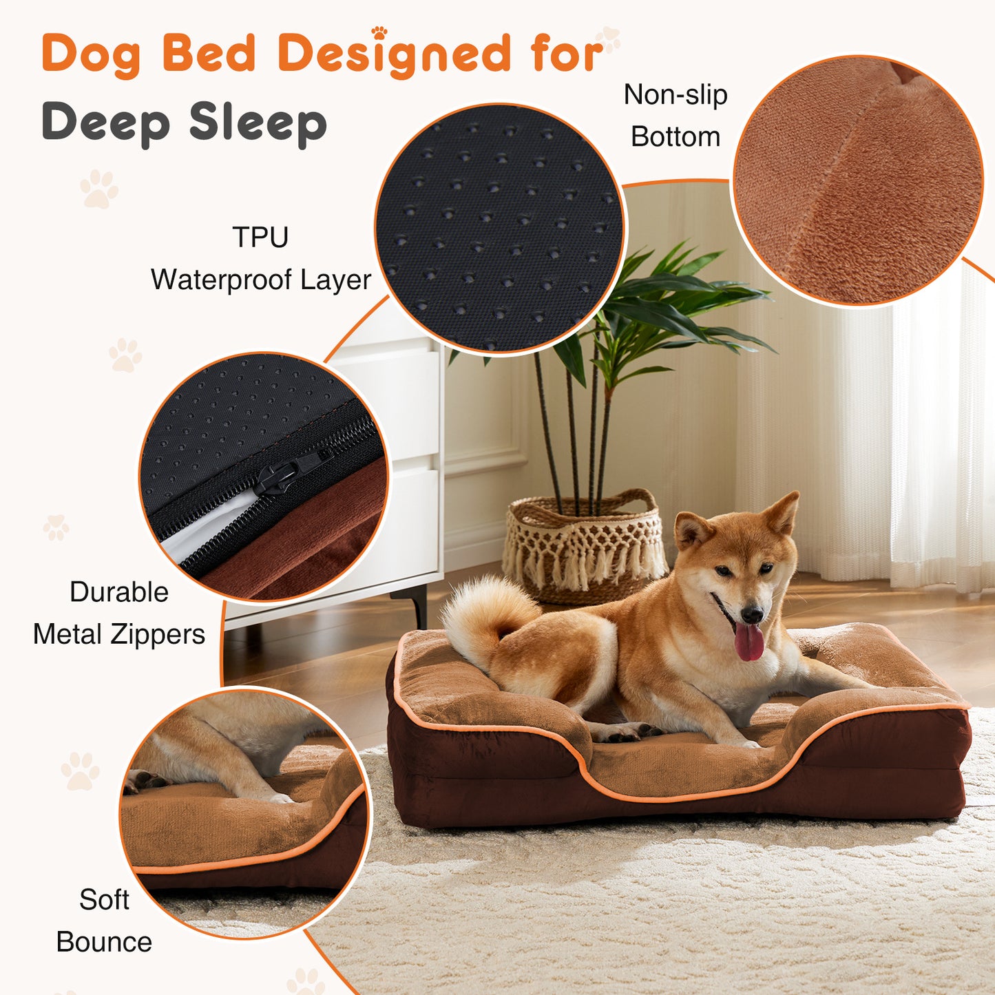 Orthopedic Dog Bed – Premium Comfort & Support | Machine-Washable Cover