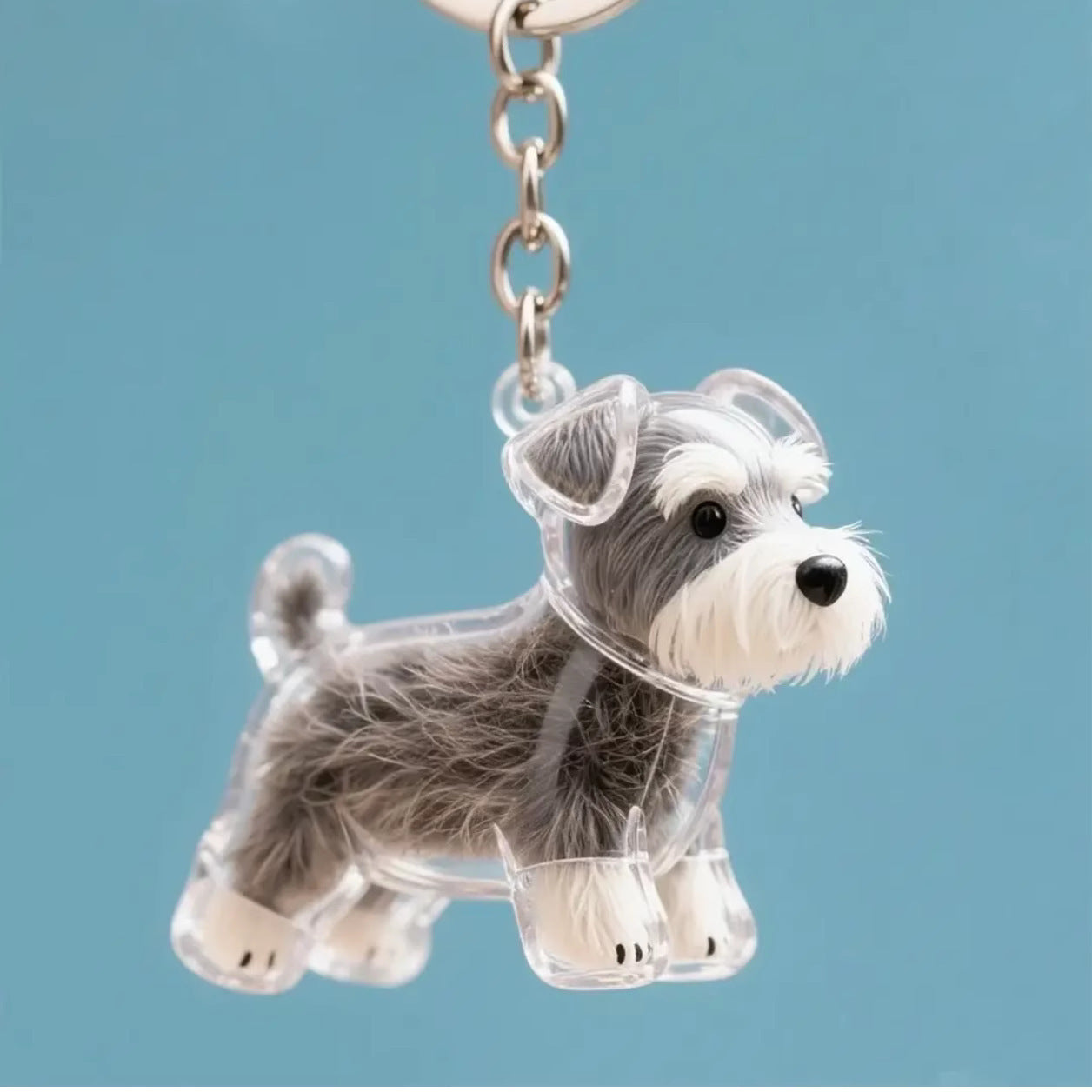 Pet Fur Memory Keychain – Mini Puppy Pendant Keepsake for Dog, Cute Figurine Memorial Gift for Pet Lovers