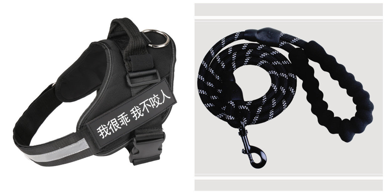 No-Pull Adjustable Dog Harness & Leash Set – Padded, Stylish & Safe for Daily Walks