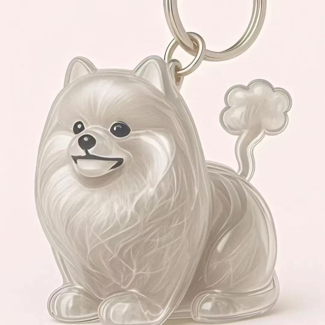 Pet Fur Memory Keychain – Mini Puppy Pendant Keepsake for Dog, Cute Figurine Memorial Gift for Pet Lovers